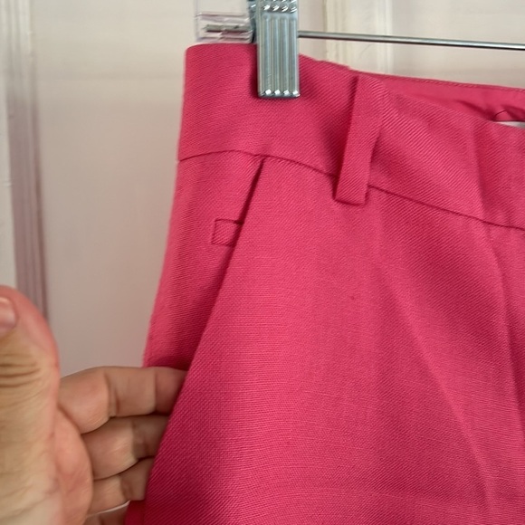 Diane Von Furstenburg Georginn Two Bright Pink Tapered Leg Crop Pants - 2 - Picture 5 of 10